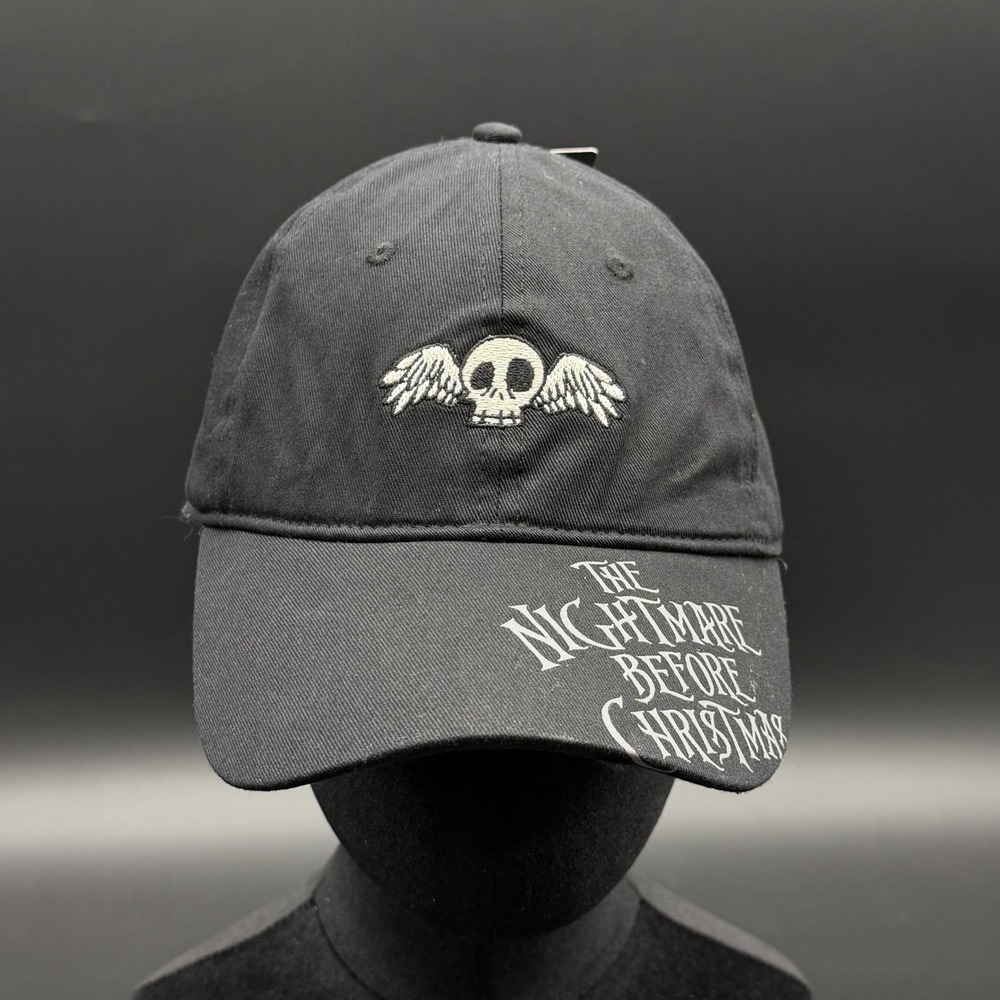 New Disney Nightmare Before Christmas Hat Bat Wing Skull Black Baseball Cap Jack